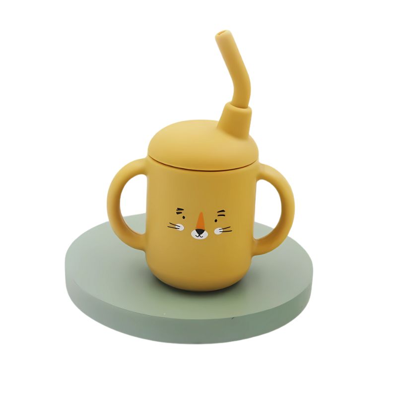 New cartoon 120ML Baby Silicone Sippy Cup BPA-Free Portable Storage Snack Container Feeding Cup Leakproof trainer cup