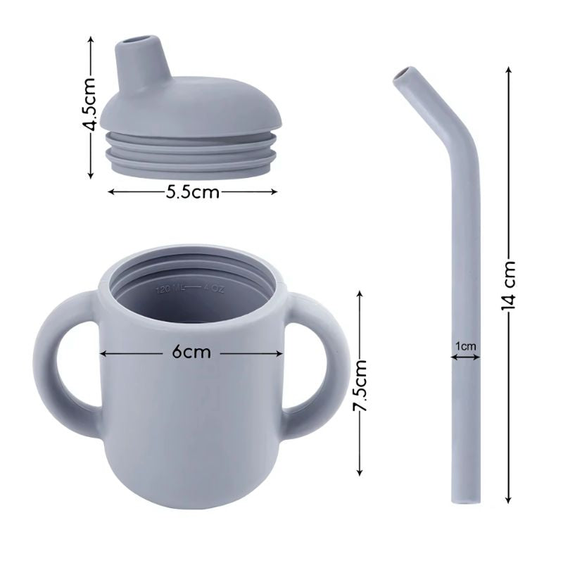 New cartoon 120ML Baby Silicone Sippy Cup BPA-Free Portable Storage Snack Container Feeding Cup Leakproof trainer cup