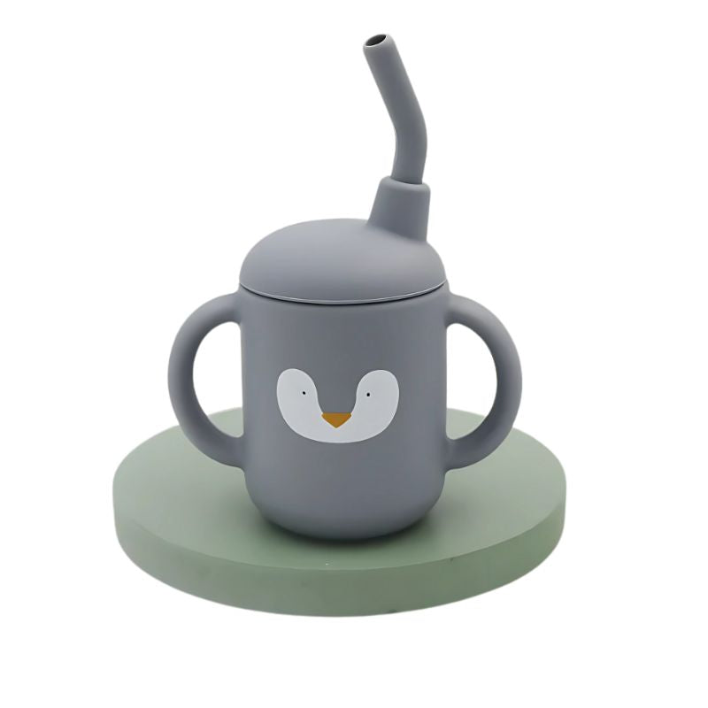 New cartoon 120ML Baby Silicone Sippy Cup BPA-Free Portable Storage Snack Container Feeding Cup Leakproof trainer cup