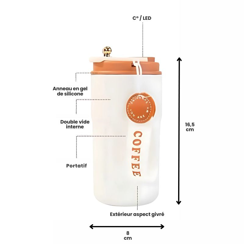 Mug Isotherme Intelligent 450 ML  |  Acier Inoxydable